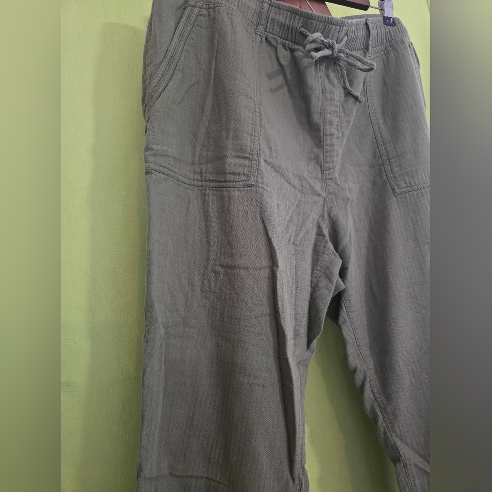 Old Navy Women's Linen Pants - Olive Green - Picture 3 of 11